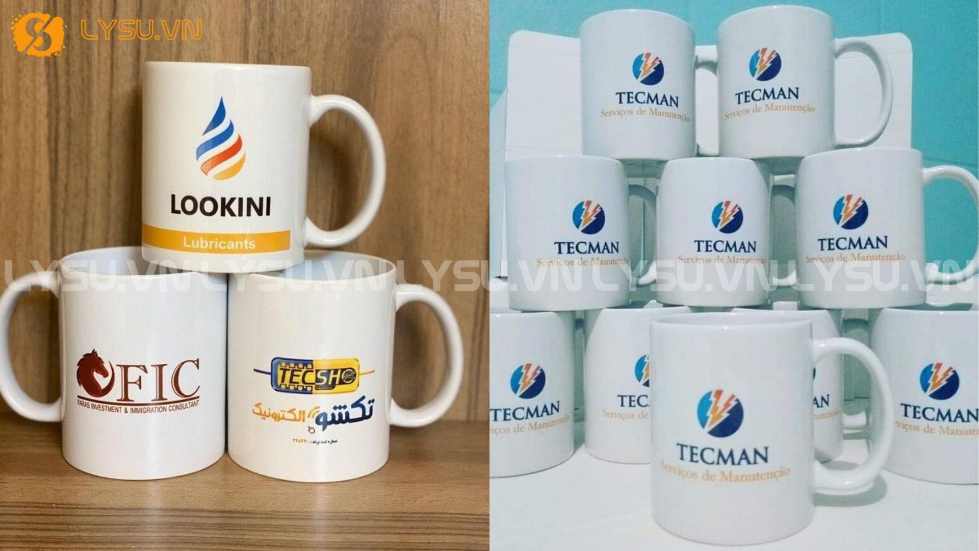 In ly sứ đổi màu với logo 